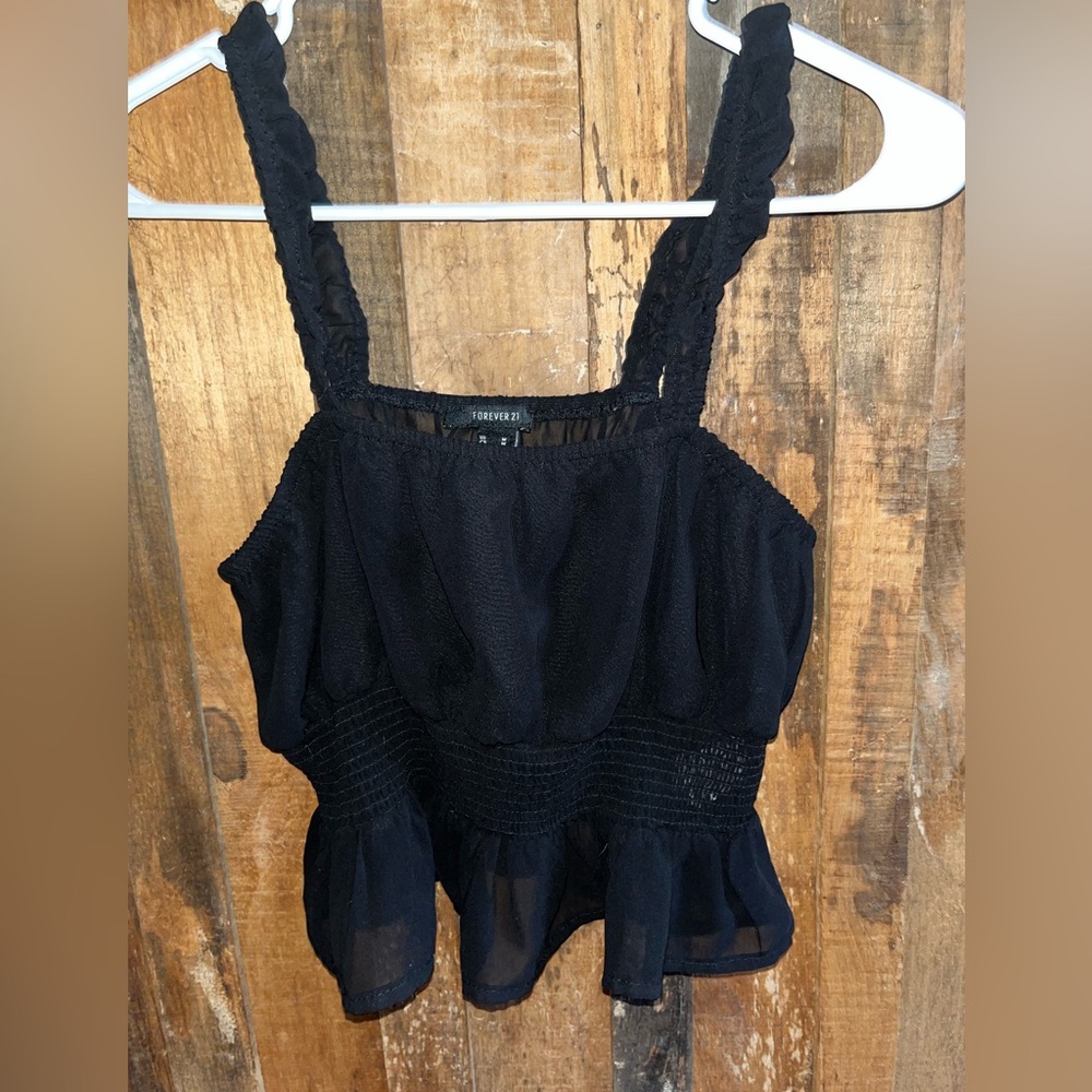 Forever 21 Elegant Black sheer top - Picture 1 of 3
